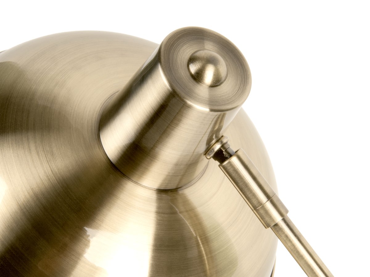 Hood 38cm Antik messing skrivebordslampe Fra Leitmotiv - Den bevægelige skærm med hvid inderside giver en jævn og behagelig lysfordeling, perfekt til læsning eller arbejde.