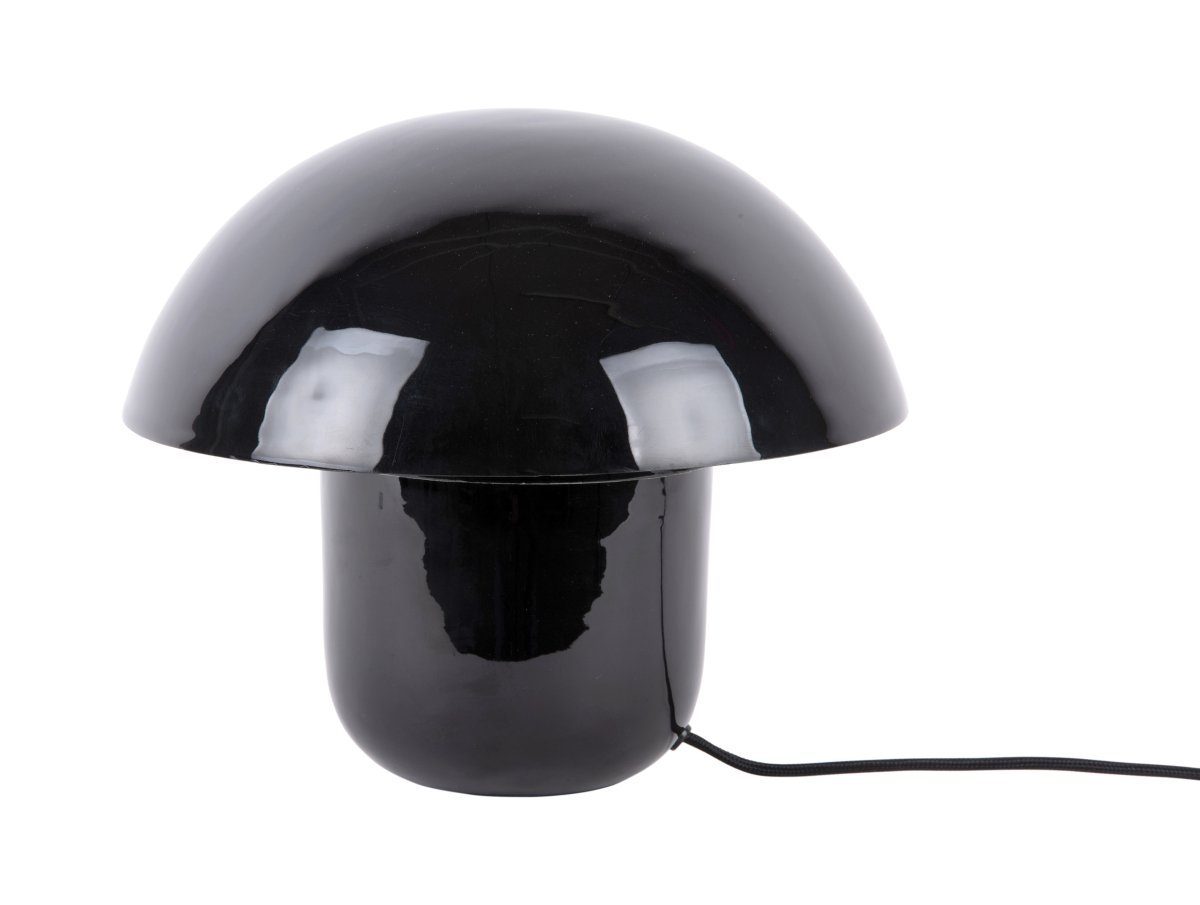 Mushroom 25cm Sort bordlampe Fra Leitmotiv - Den karakteristiske form sammen med den skinnende, sorte emaljerede finish giver et moderne og udtryksfuldt indtryk.