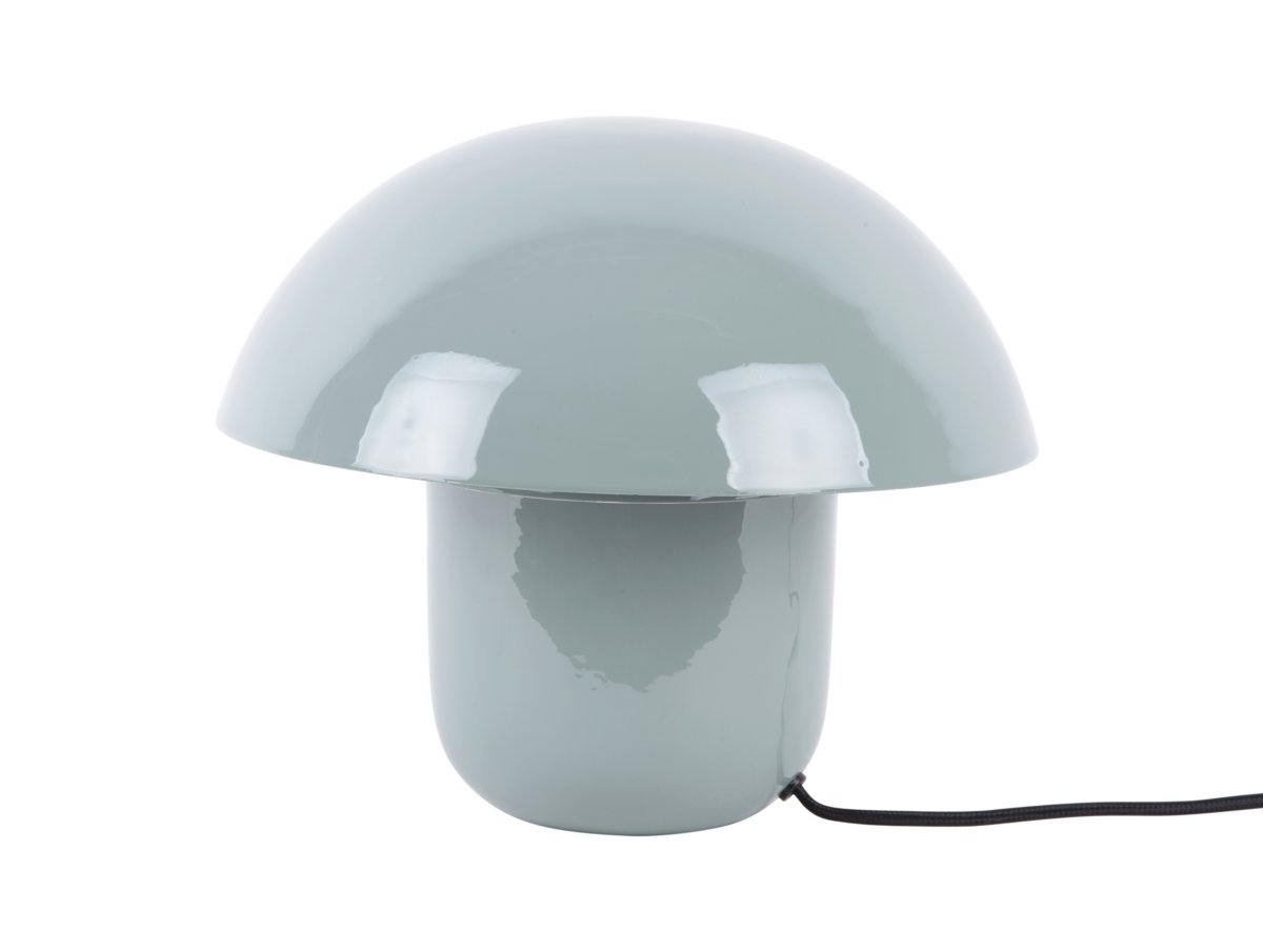 Mushroom 25cm Blå bordlampe Fra Leitmotiv - Den karakteristiske form sammen med den skinnende, emaljerede, matblå finish giver et moderne og udtryksfuldt indtryk.