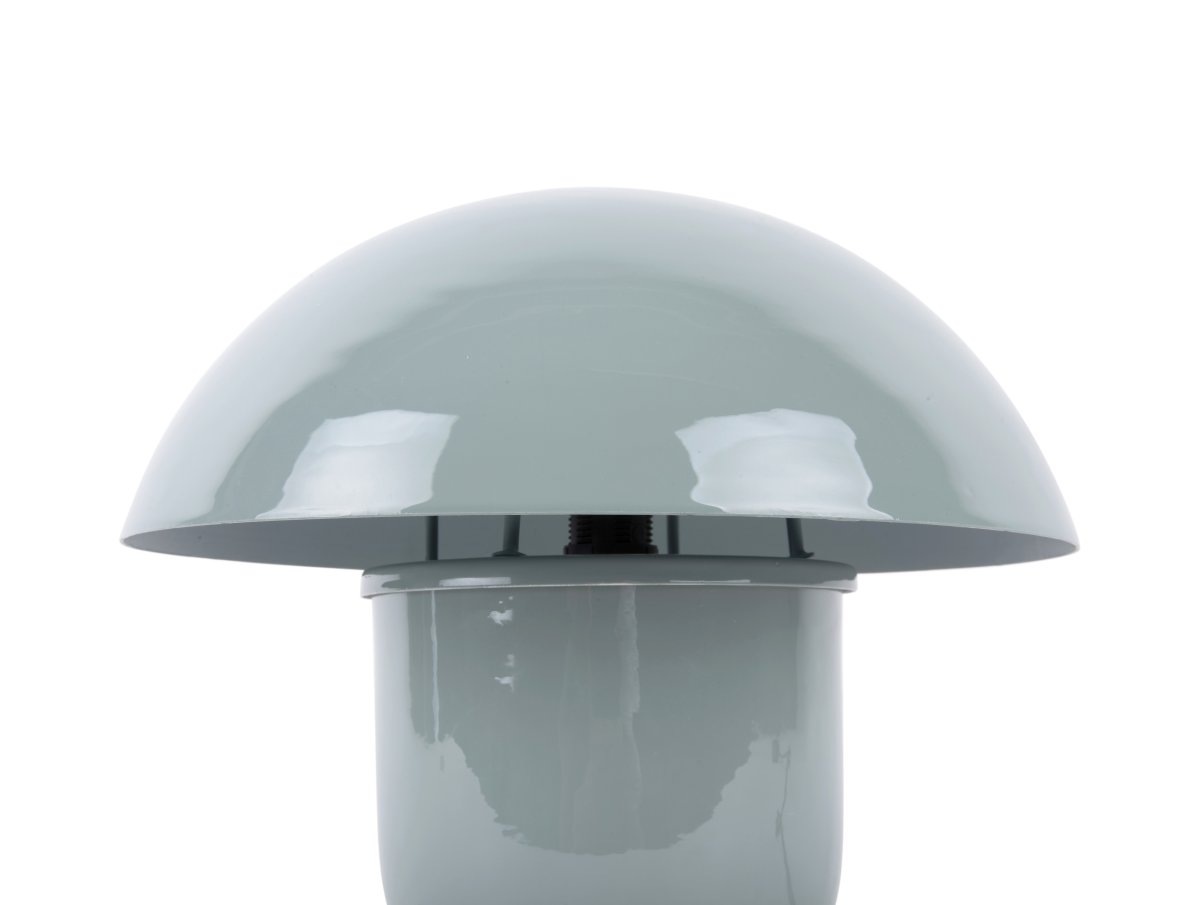Mushroom 25cm Blå bordlampe Fra Leitmotiv - Den karakteristiske form sammen med den skinnende, emaljerede, matblå finish giver et moderne og udtryksfuldt indtryk.