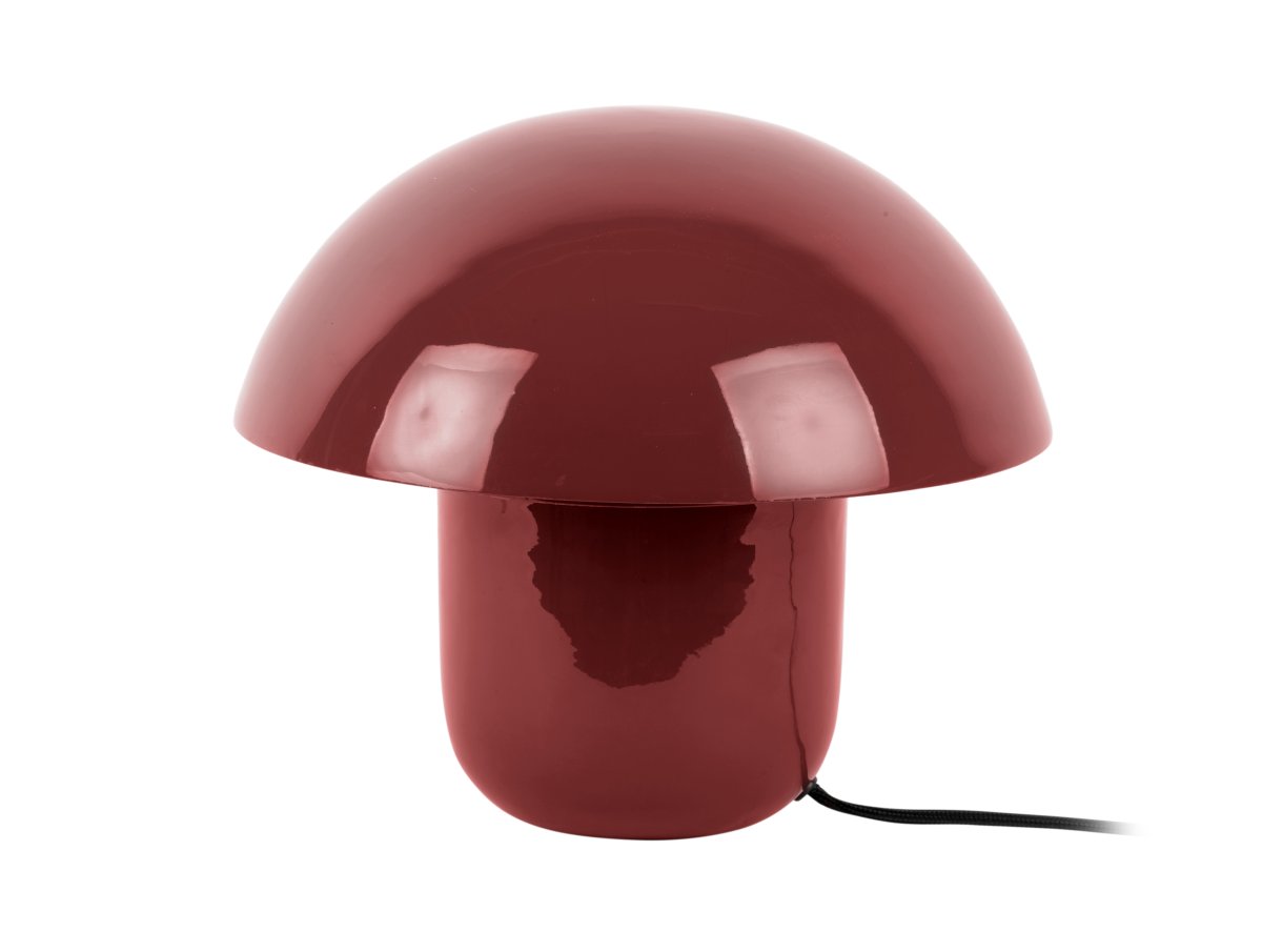 Mushroom 25cm RØD bordlampe Fra Leitmotiv - Den karakteristiske form sammen med den skinnende, emaljerede rustrøde finish giver et moderne og udtryksfuldt indtryk.