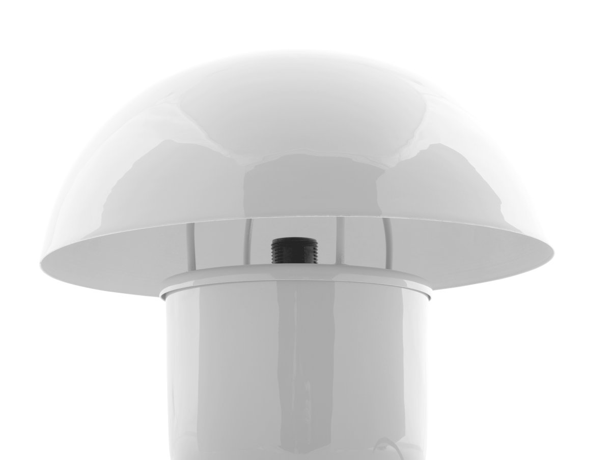 Mushroom 25cm Hvid bordlampe Fra Leitmotiv - Den karakteristiske form sammen med den skinnende, hvide emaljerede finish giver et moderne og udtryksfuldt indtryk.