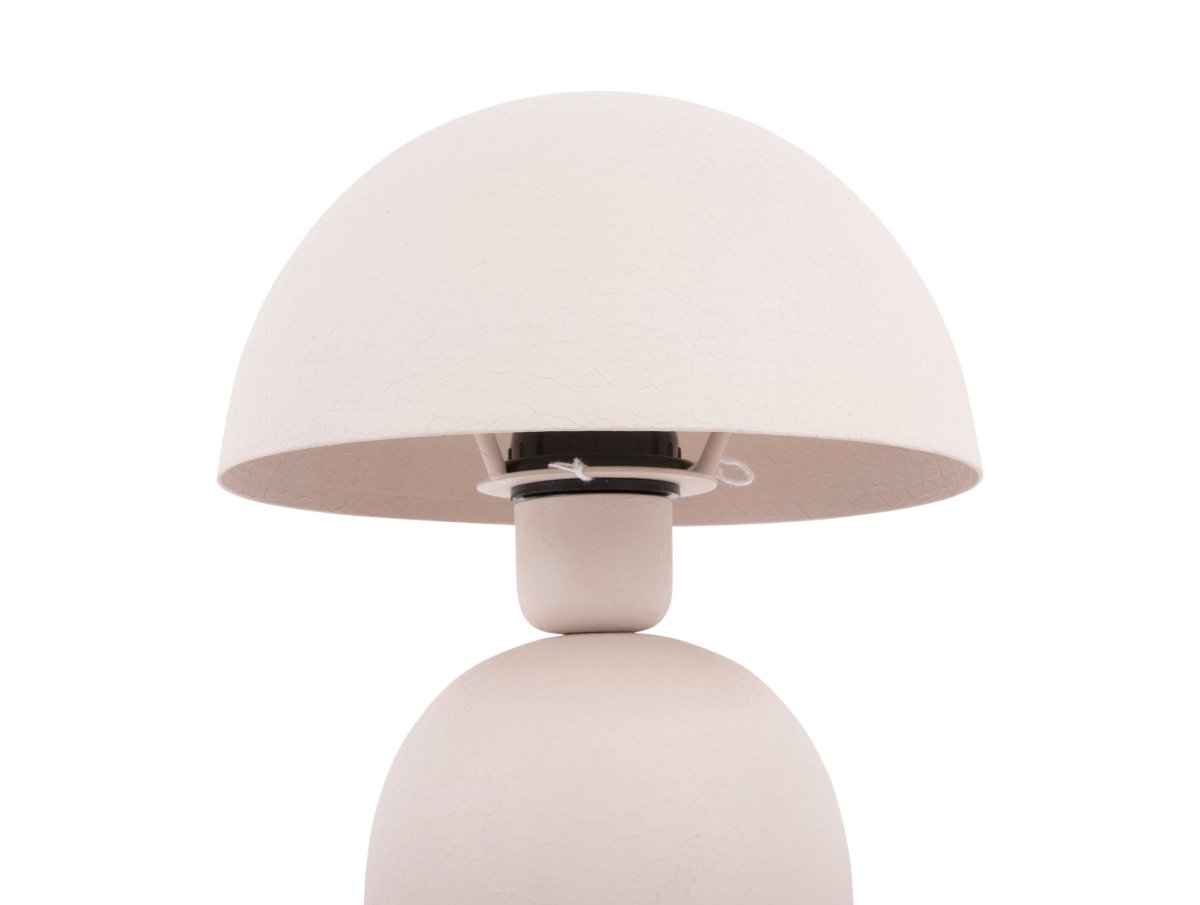 Boaz Mini 30cm Beige bordlampe Fra Leitmotiv - Den beige finish har en struktureret, n&aelig;sten keramiklignende overflade, der giver lampen et bl&oslash;dt og livligt udtryk.