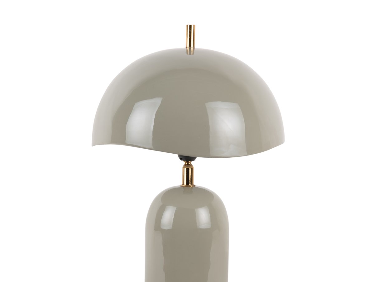 Querido 40cm Grå bordlampe Fra Leitmotiv - Den er lavet af metal med en blank grå finish og gulddetaljer og vil være en stilfuld tilføjelse til dit hjem.