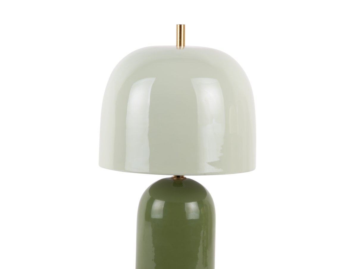 Rico 43cm Grøn bordlampe Fra Leitmotiv - Rico er en stilfuld metalbordlampe med en blank finish og et elegant tofarvet design.