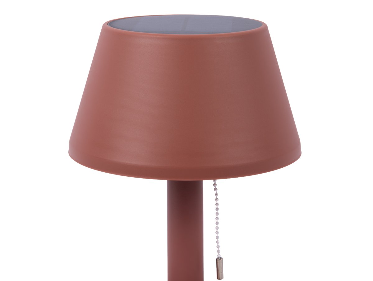 Esfera 26cm Rustrød solcellelampe Fra Leitmotiv - Esfera er en stilfuld solcellelampe lavet af plastik med en mørk rustfarvet finish, perfekt til både indendørs og udendørs brug.
