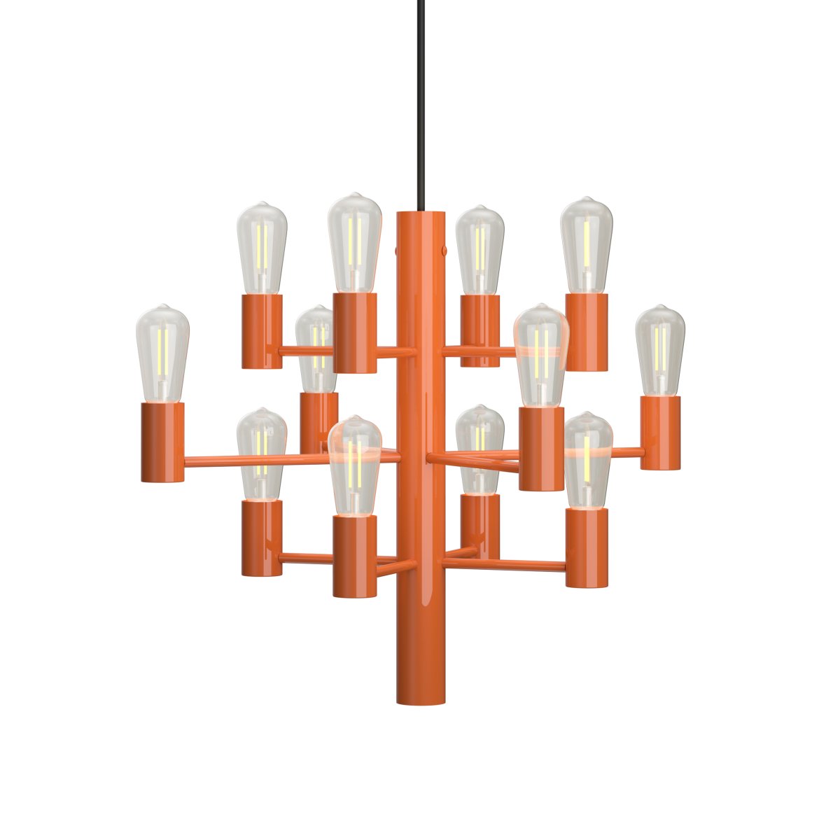 Zoom billede af Manola 12 mini Ø45 Orange loftslampe Fra Herstal - Nu tilgængelig i den nye farve mandarin, en lys og levende orange skærm med en blank finish, der giver lampen et udtryksfuldt udseende.