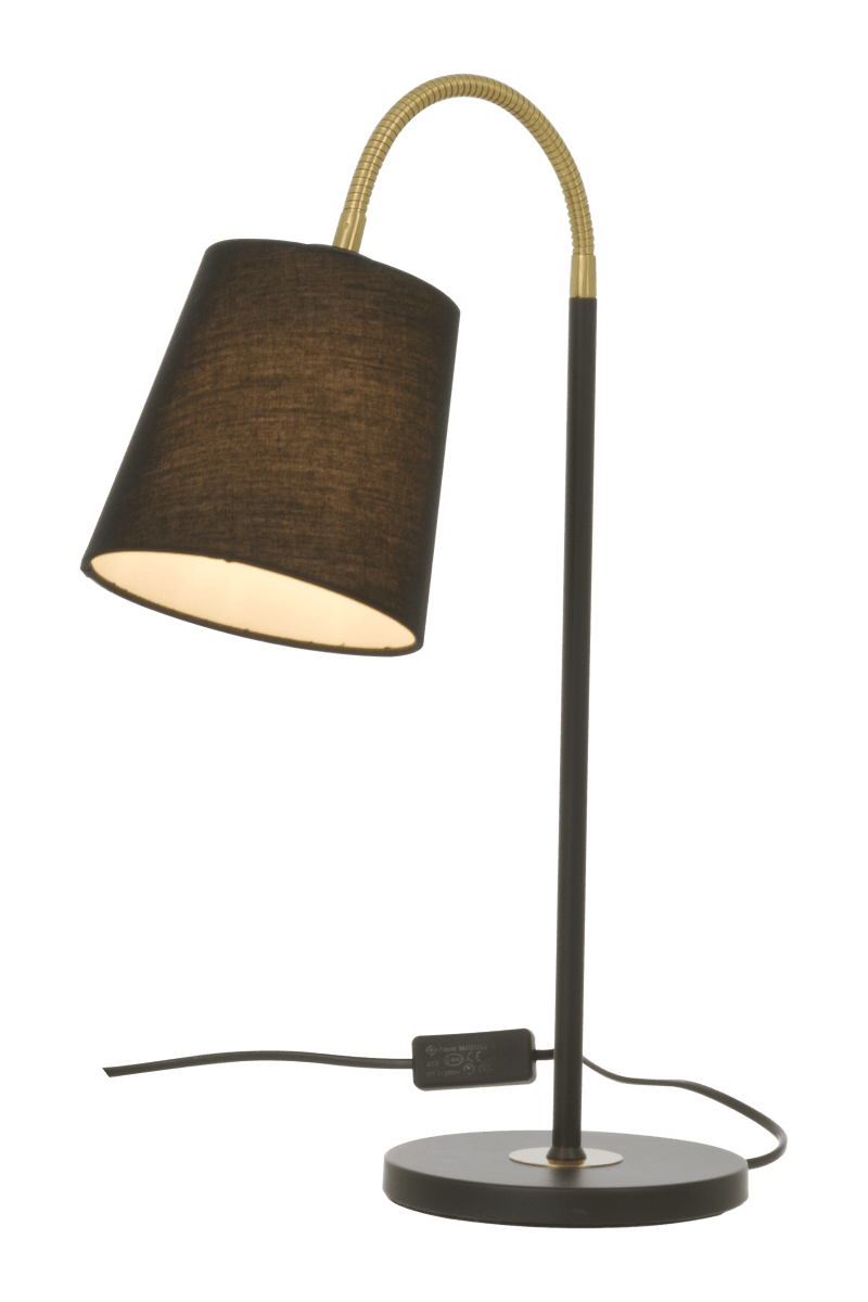 Ljusdal 50cm Sort skrivebordslampe Fra Aneta Lighting - Den fleksible arm gør det nemt at rette lyset derhen, hvor du har brug for det, hvilket gør Ljusdal til et funktionelt og elegant valg til dit hjem.