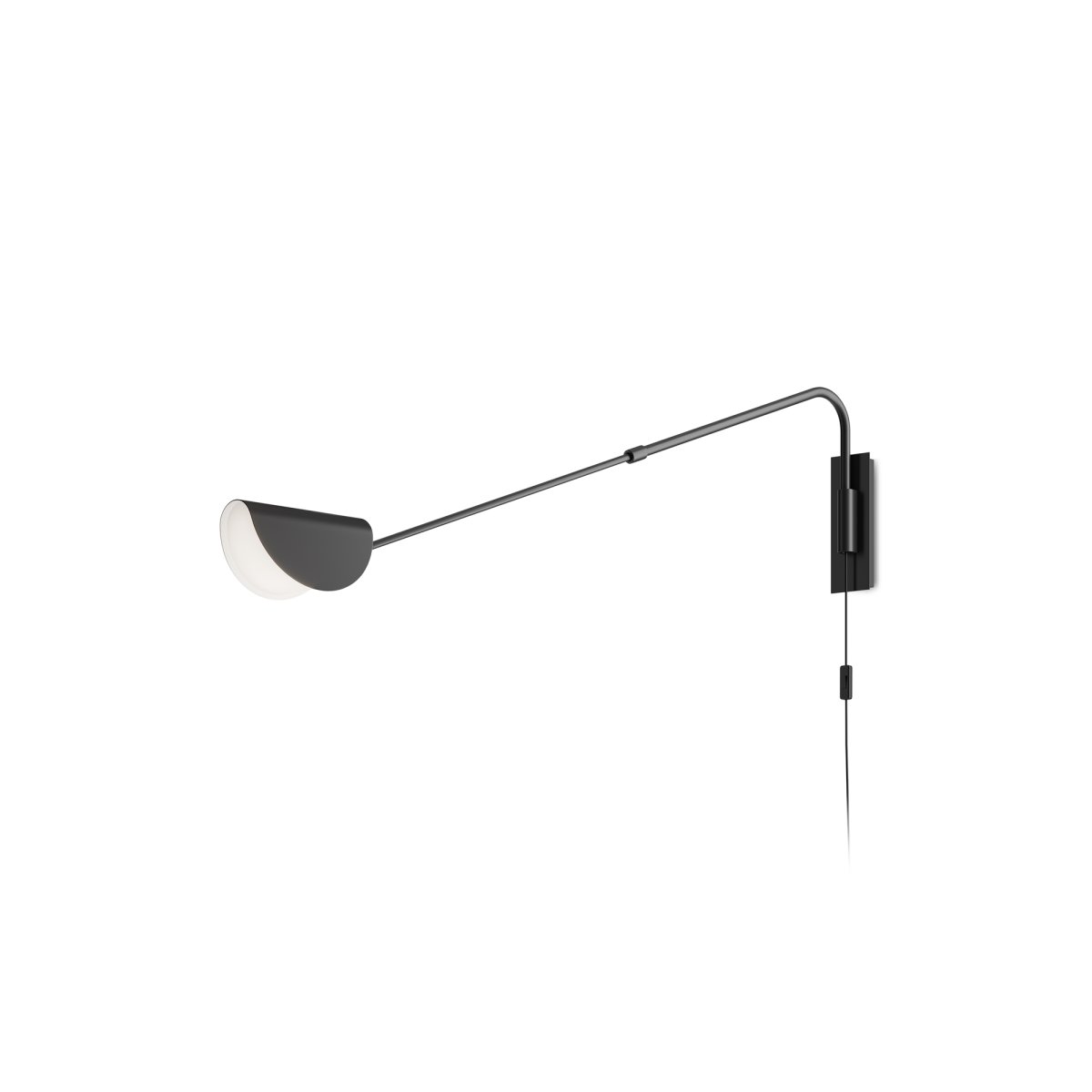 Mollis 105cm Sort væglampe Fra Maytoni - Mollis væglampe er lavet i sort metal med en unik kuppelformet lampeskærm og skjult lyskilde under en akryl diffuser, som giver et blødt og jævnt lys.