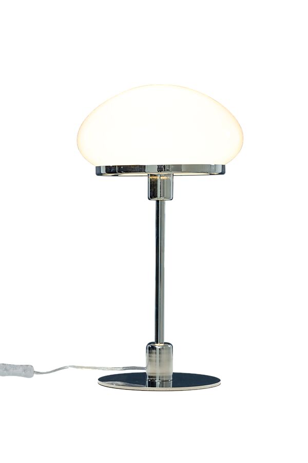 New August 48cm Sølv bordlampe Fra Aneta Lighting - Ny august stilfuld bordlampe i klassisk model i mere moderne design.