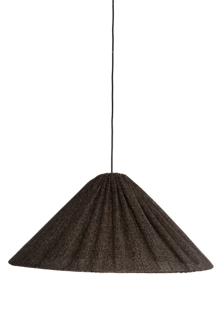 Tipi Skærm Ekskl. Ophæng Ø78 Brun loftslampe Fra Alde & Lind - Stoffet er marmoreret i tofarver, brunt og naturligt h&oslash;r.