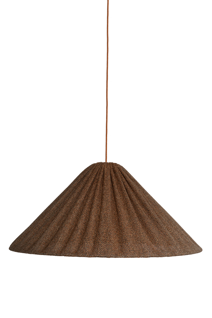 Tipi Skærm Ekskl. Ophæng Ø78 Orange loftslampe Fra Alde & Lind - Stoffet er marmoreret i tofarver, orange og naturligt h&oslash;r.