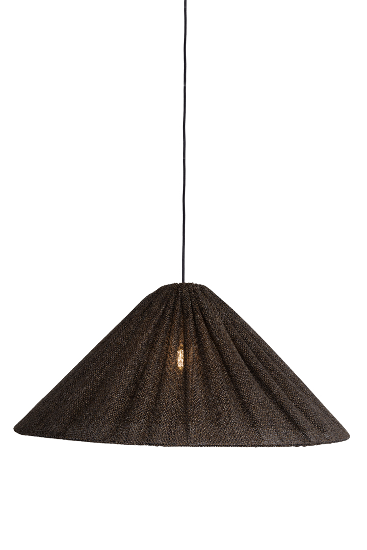 Tipi Skærm Ekskl. Ophæng Ø78 Brun loftslampe Fra Alde & Lind - Stoffet er marmoreret i tofarver, brunt og naturligt h&oslash;r.