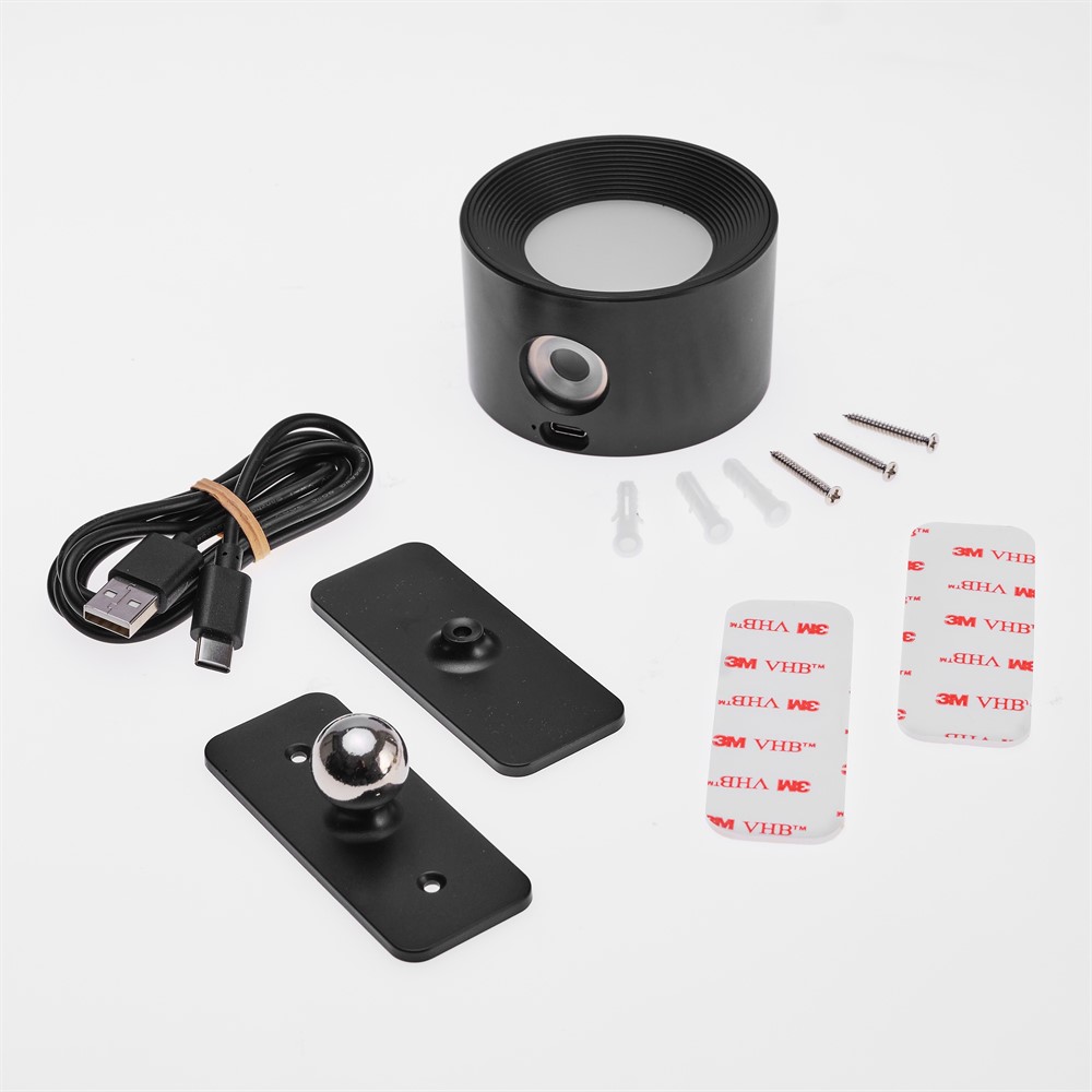 No Cable Sort bærbar Fra Unison - Den drejelige armatur har en afbryder med en 3-trins lysd&aelig;mperfunktion med mulighed for at &aelig;ndre farvetemperaturen fra varm gul til varm hvid for nem farvematchning.