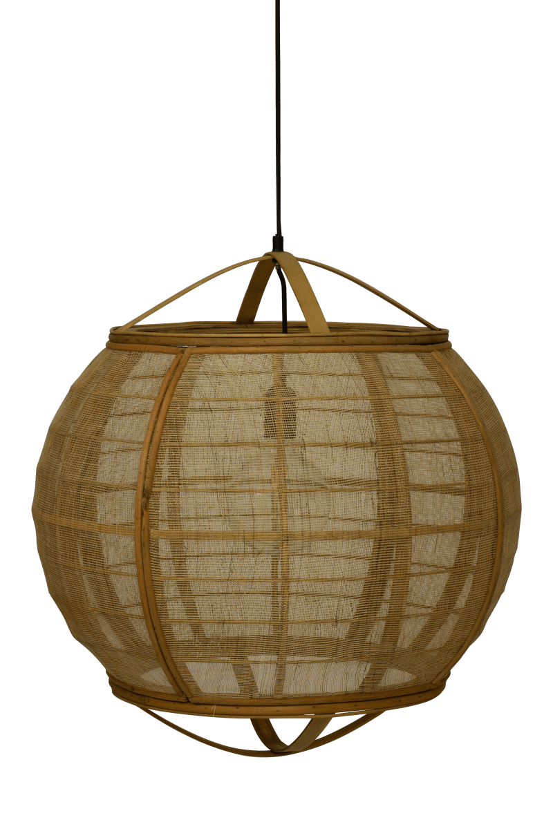 Borneo Ø58 Natur loftslampe Fra Aneta Lighting - Den håndlavede skærm filtrerer lyset fra lampen og spreder et blødt og behageligt lys i rummet.