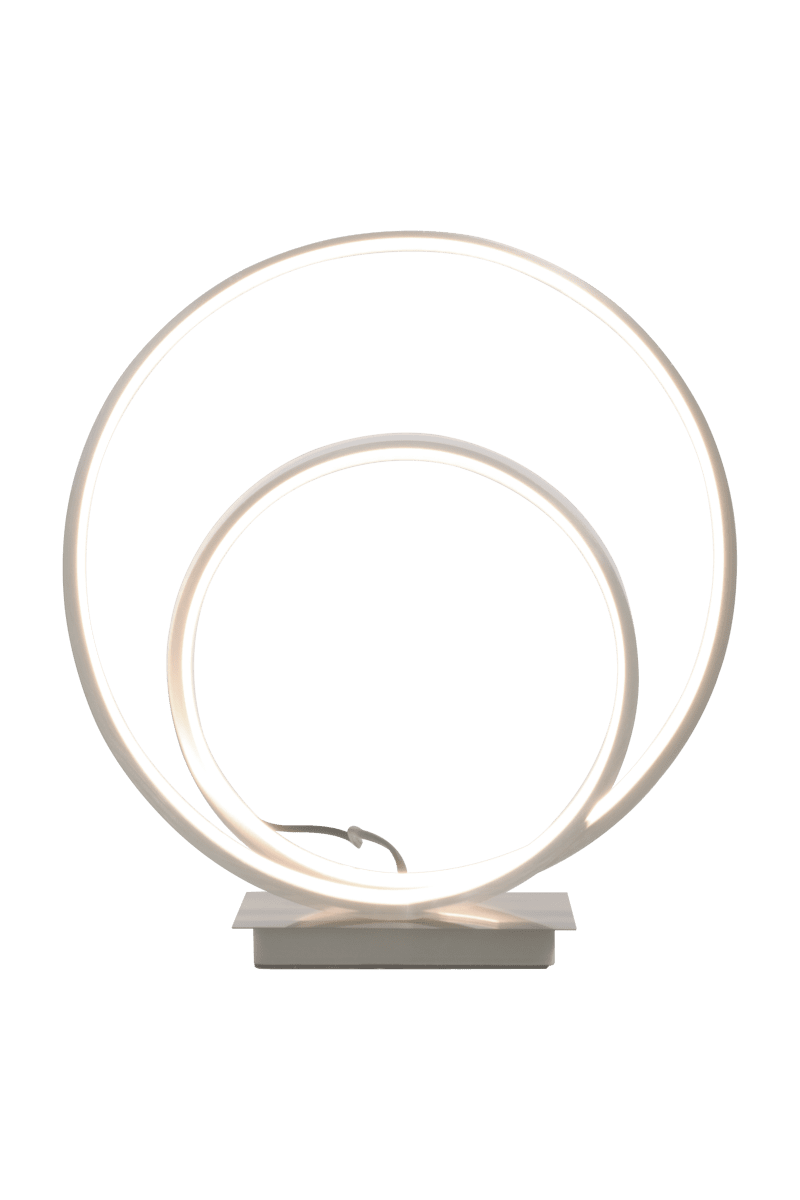Loop 37cm Stål bordlampe Fra Aneta Lighting - Integreret 14W LED, der kan dæmpes med en 3-trins lysdæmper p&aring; lampefoden.
