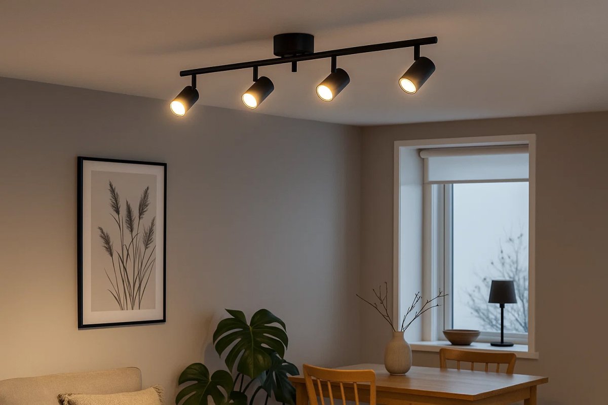 Omega 4 Sort spotlight Fra Nordic Lighting - Omega er en klassisk spotlight med et moderne design i mat sort metal.