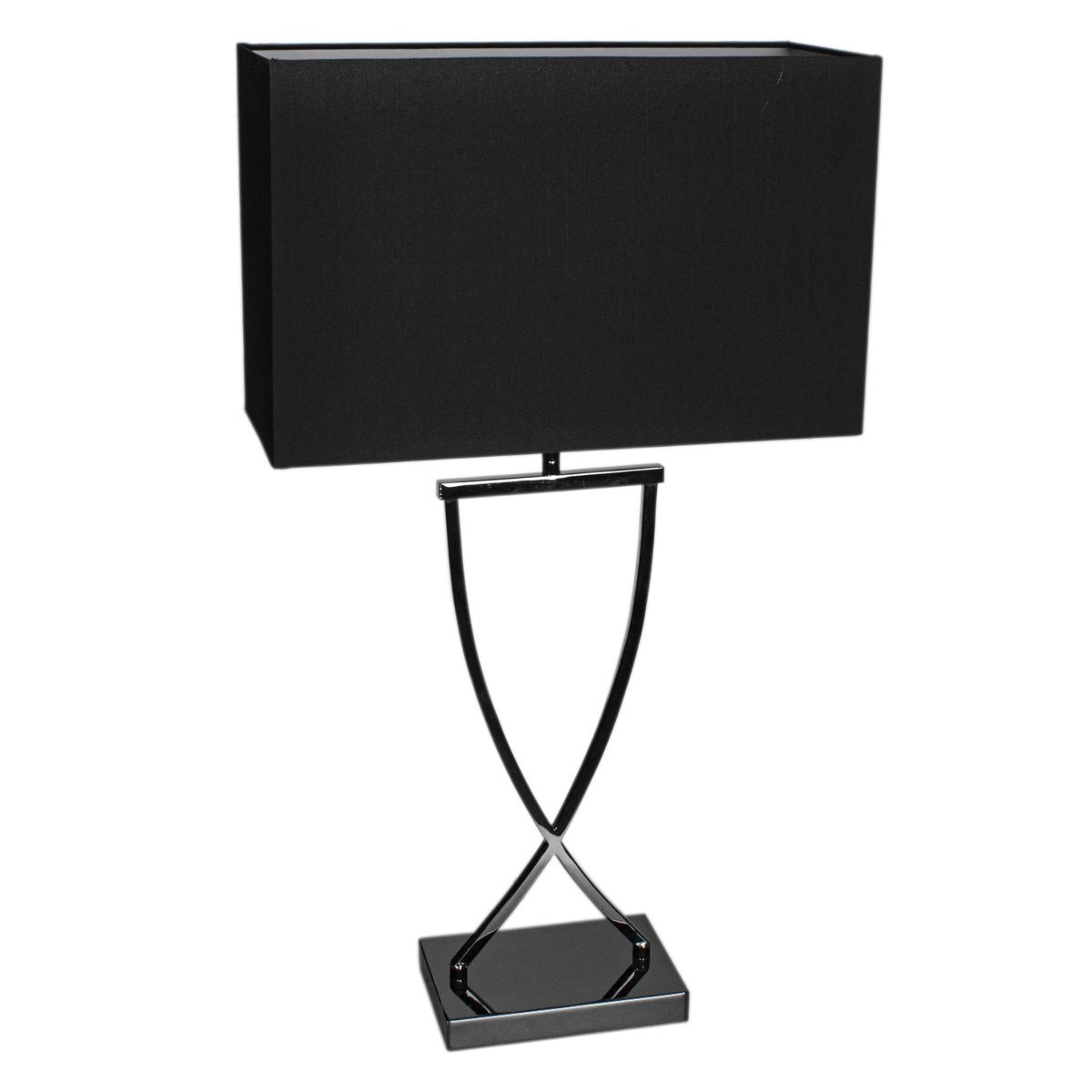 Omega 70cm Sort bordlampe Fra By Rydéns - Vælg mellem en lys Omega med en luksuriøs base i skinnende krom og en hvid hørskærm, eller en stilfuld base i sort krom og en sort hørskærm.