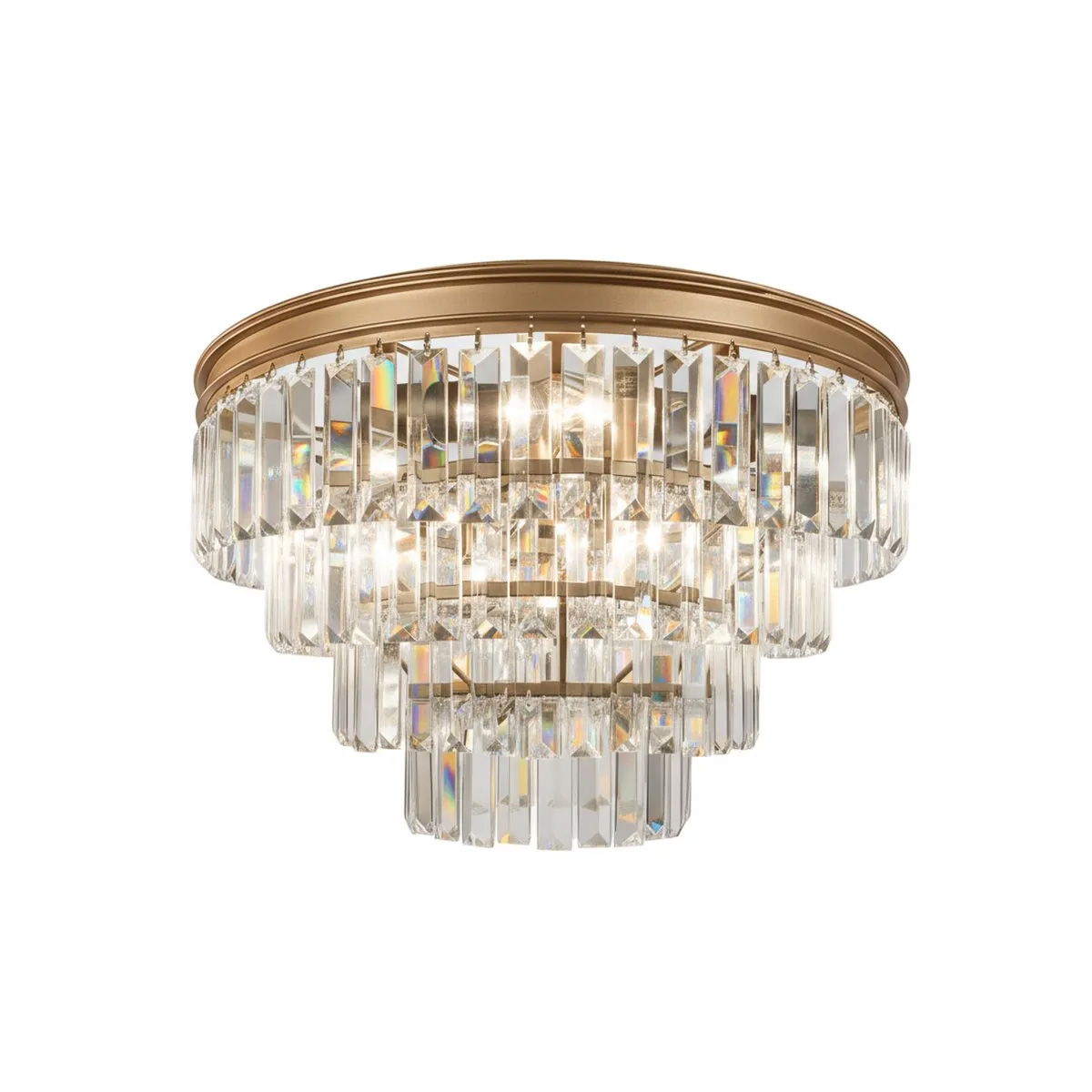 Oxford Ø50 Antik messing krystal Fra Lampan - Stilfuld loftslampe i krystal i antik messingfinish, der kombinerer elegance med funktion.