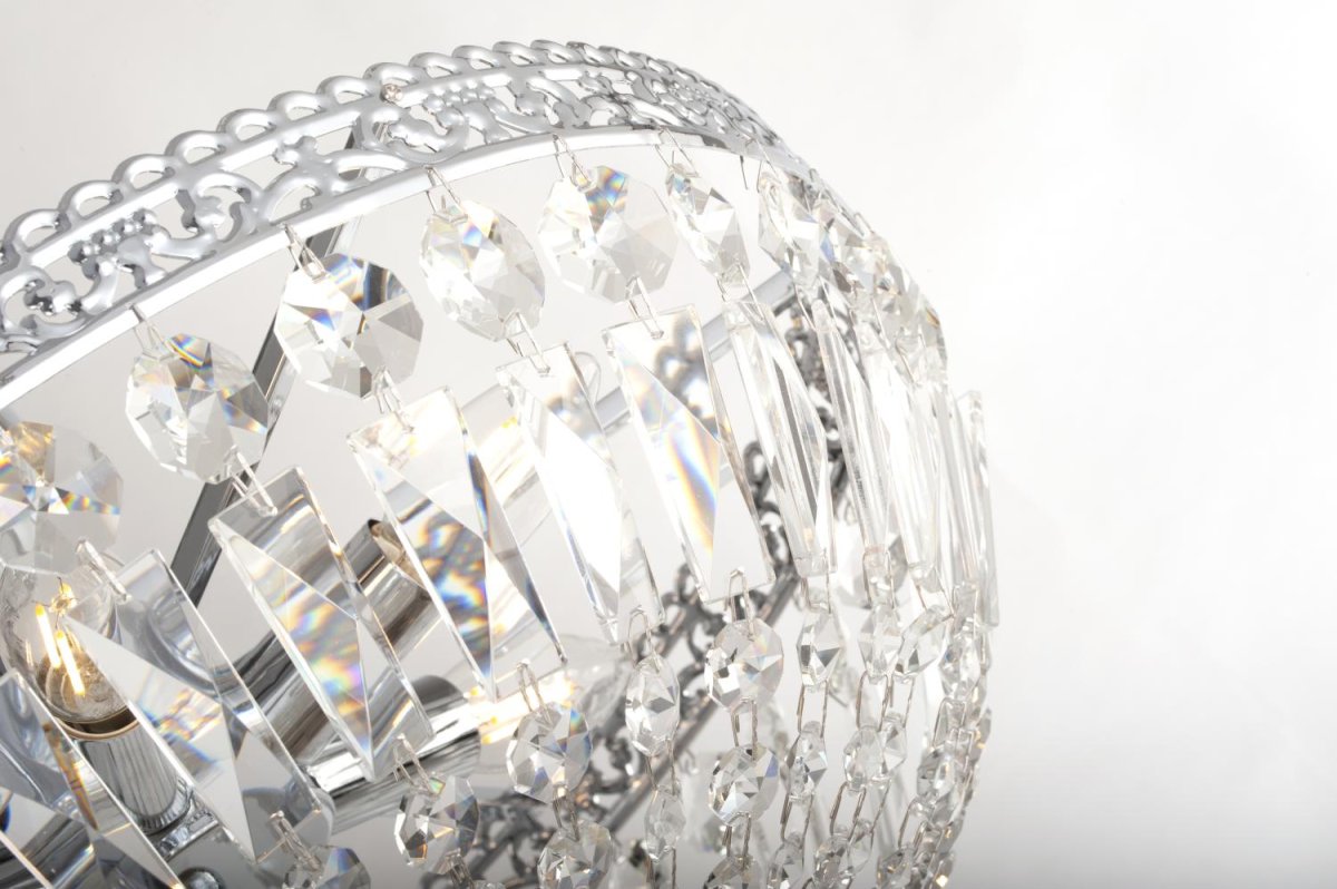Classic Ø45 Chrom krystal Fra Norrsken Design - Oplev fortidens elegance med denne eksklusive loftslampe i krom, prydet med håndskåret klasse 1 K9 krystal.