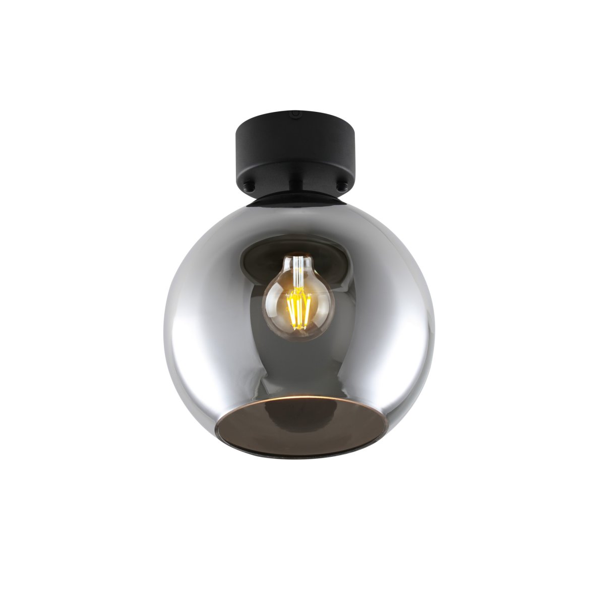 Globi Ø25 Sort/Røget plafond Fra Nordic Lighting - Giv dit rum et varmt og elegant udtryk med denne loftslampe i et tidstypisk design.