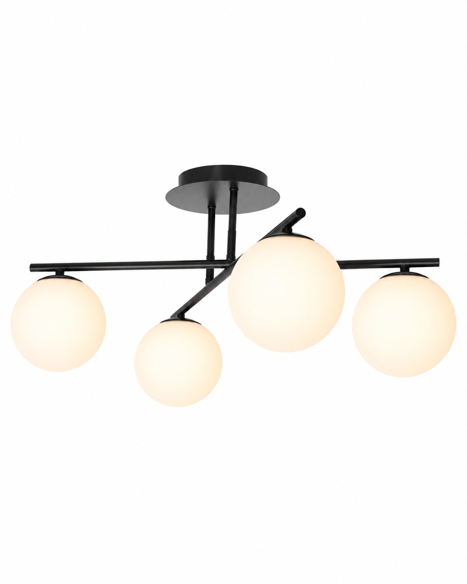 Globi 4 Ø65 Sort og hvid plafond Fra Nordic Lighting - Globi passer lige s&aring; godt i moderne hjem som i mere klassiske milj&oslash;er.