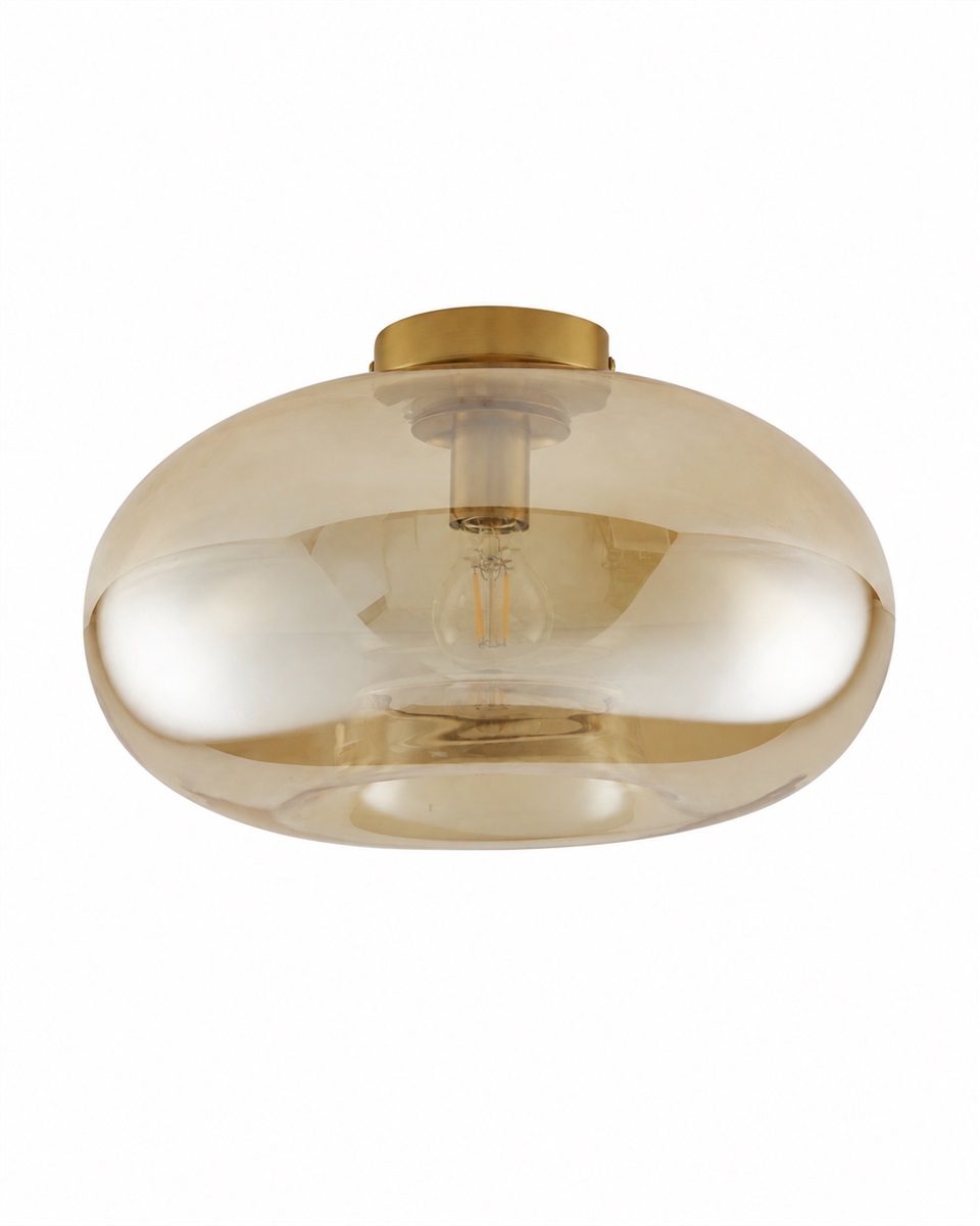 Munc Ø40 Rav plafond Fra Lampan - Munc er en elegant loftlampe, der kombinerer glas og metal i et bl&oslash;dt og stilfuldt design.