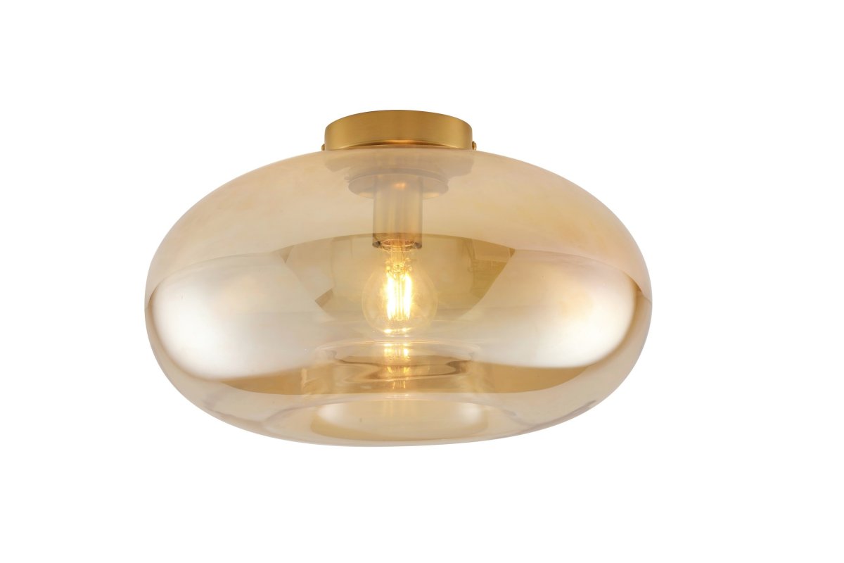 Munc Ø40 Rav plafond Fra Lampan - Munc er en elegant loftlampe, der kombinerer glas og metal i et bl&oslash;dt og stilfuldt design.