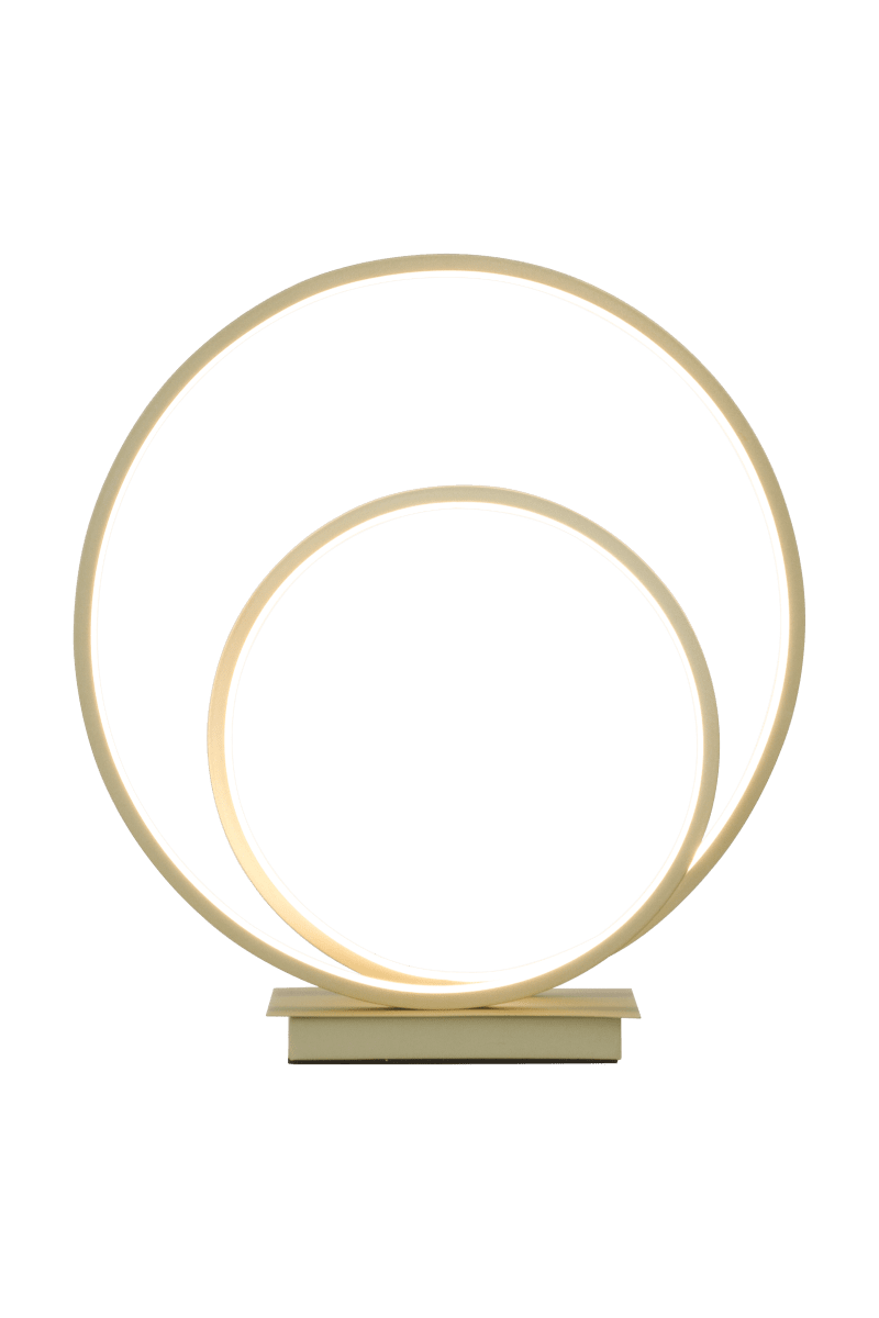 Loop 37cm Champagne bordlampe Fra Aneta Lighting - Integreret 14W LED, der kan dæmpes med en 3-trins lysdæmper p&aring; lampefoden.