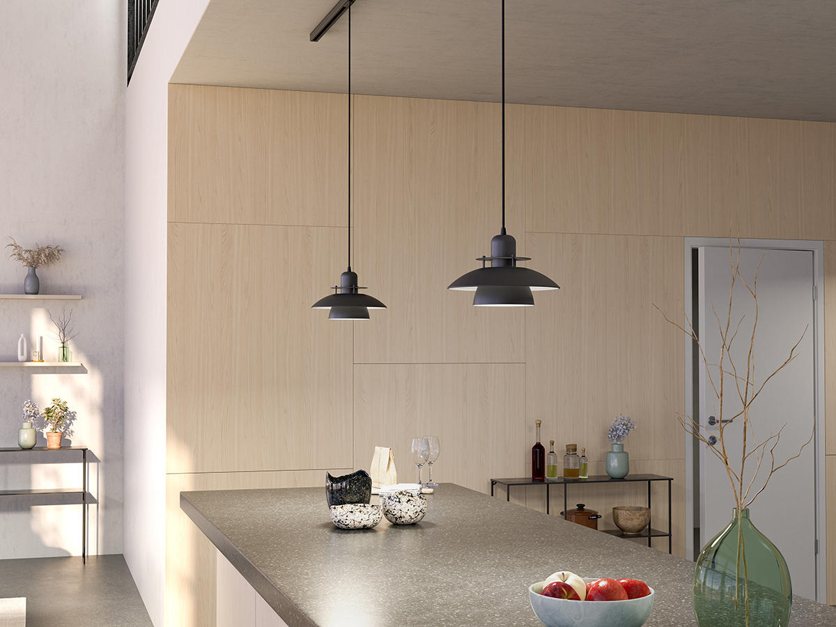 Primus IV Ø28 Mat sort loftslampe Fra Belid - Primus er en af vores mest popul&aelig;re pendlere.