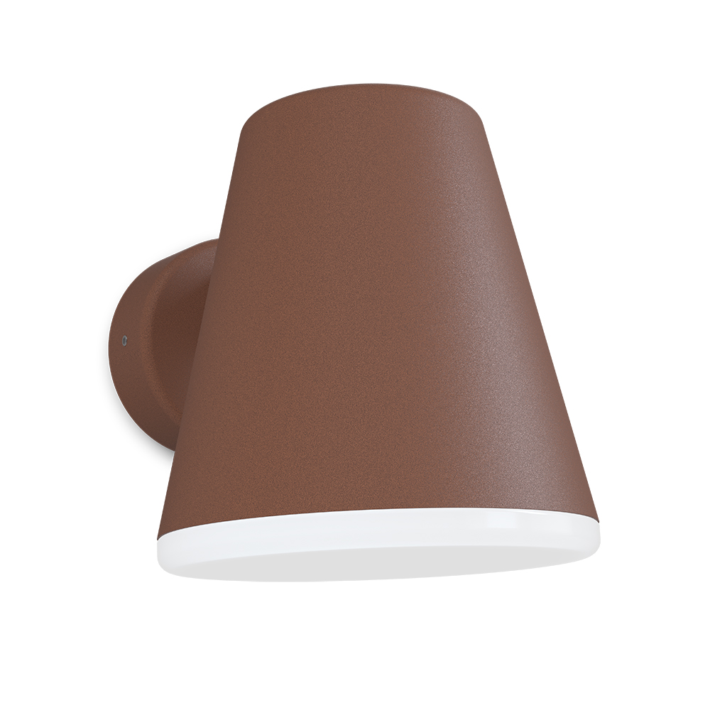 Mist Rust struktur udendørslampe Fra Belid - At glaskroppen er noget l&aelig;ngere end sk&aelig;rmen giver ogs&aring; en vis spredning af lyset sidev&aelig;rts; som giver Mist sit unikke udtryk.