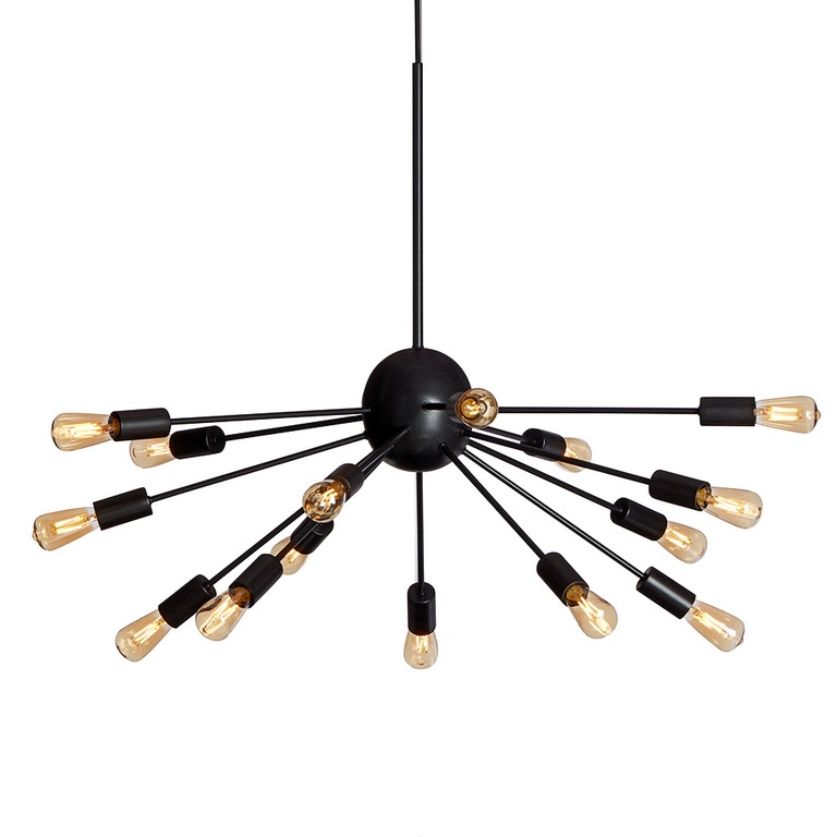 Mir inkl. LED Ø72 Sort tekstur loftslampe Fra Herstal - Mir har et moderne og industrielt design med flere udragende arme, hver med en pære i retrostil.