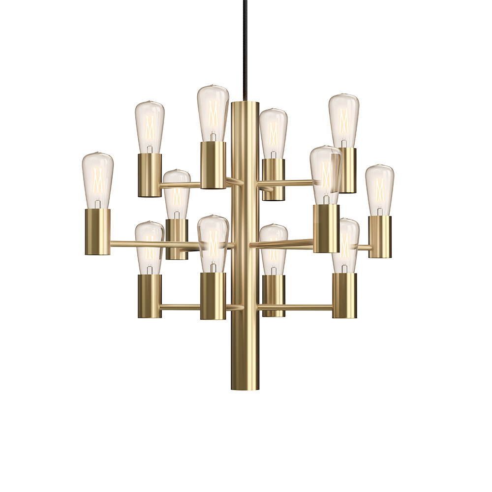 Manola 12 mini Ø45 Satin messing loftslampe Fra Herstal - Dens elegante design gør den til et centralt element i dit interiør, og med medfølgende pærer er du snart klar til at nyde en ny dimension af stil og skønhed.