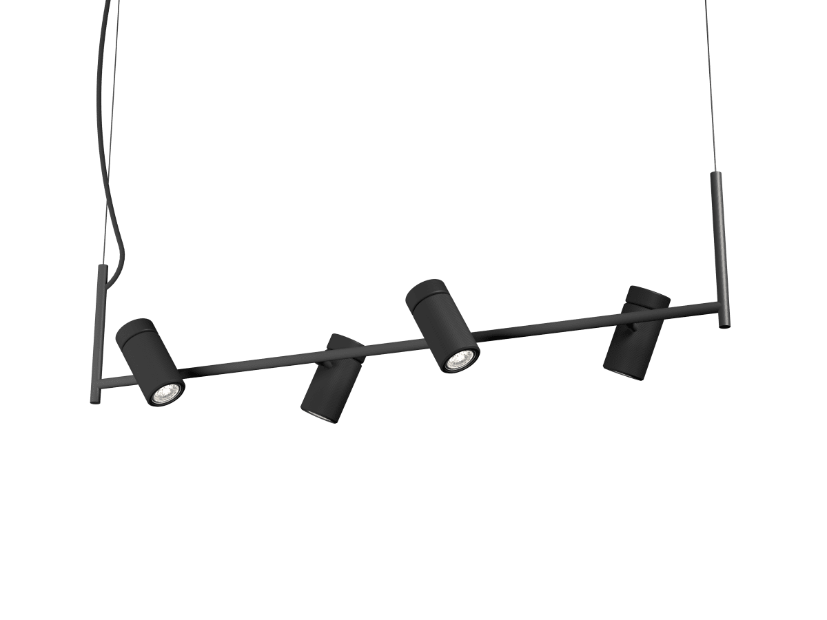Holder 100cm Sort loftslampe Fra Herstal - Holder-familien skiller sig ud ved at kombinere metal og tr&aelig;.