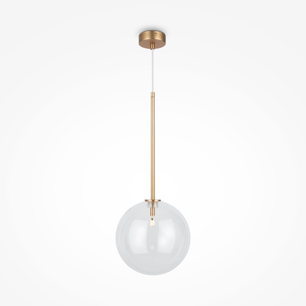 Mood Ø20 Messing loftslampe Fra Maytoni - Denne serie fortryller med sine harmoniske proportioner og den unikke kombination af metalstrukturen og glaskuglen.