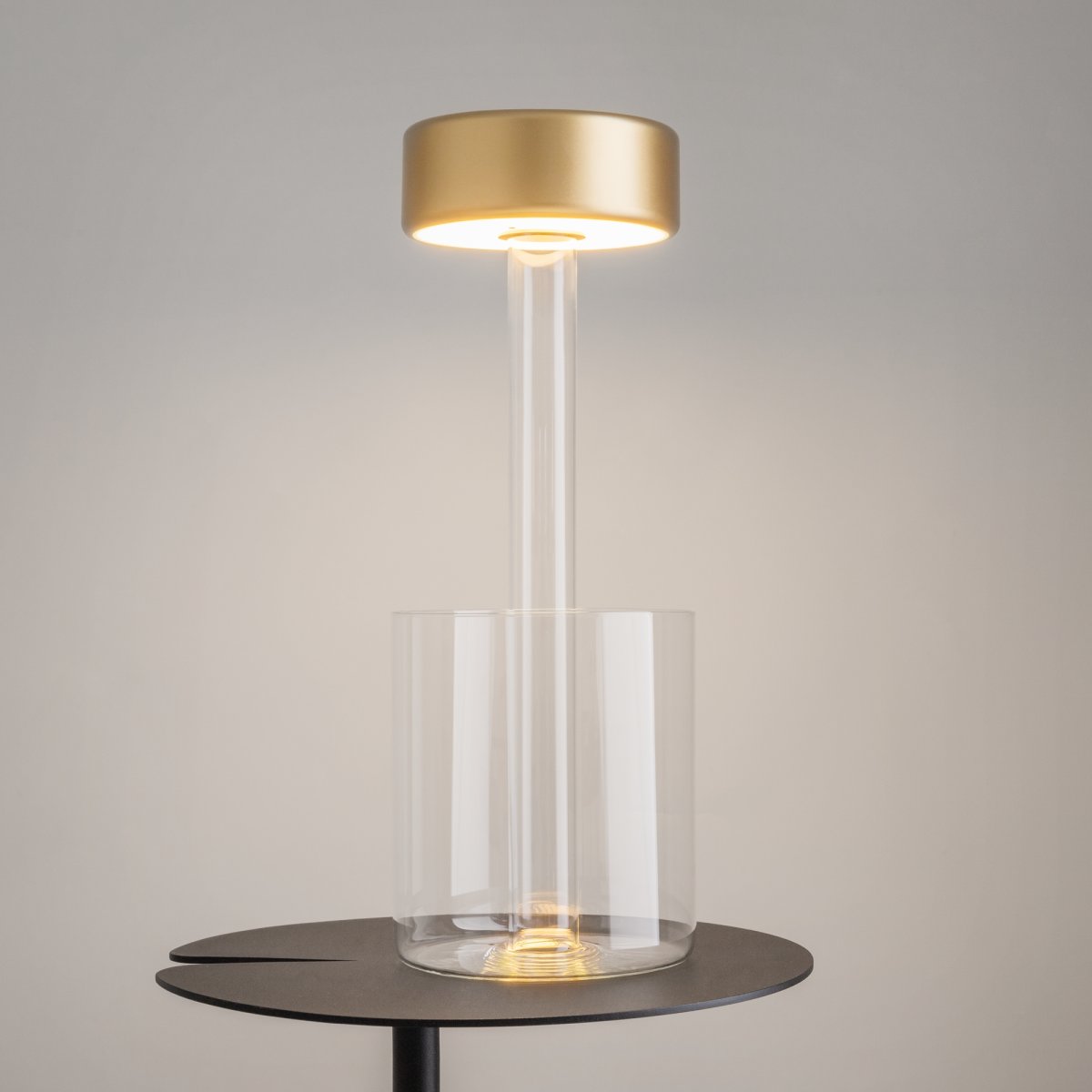 AI Collaboration 35cm Guld bærbar Fra Maytoni - Lampen fås i tv&aring; udførelse: med en tynd metalstang på; en flad rund bund eller med en glasbund, der integrerer en vase.