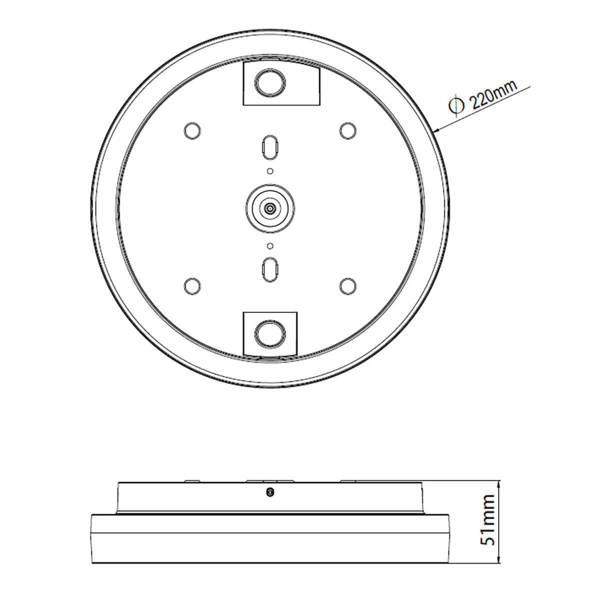 Plafondy Ø22 Hvid Fra Designlight - Lampen er designet til at modst&aring; barske milj&oslash;er med en IP54-klassificering for st&oslash;v- og vandafvisende effekt.