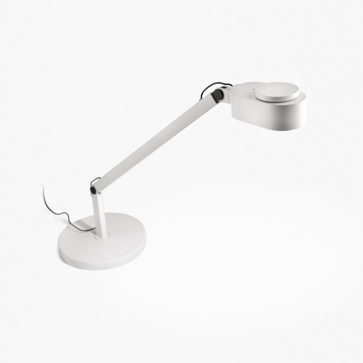 Inviting 86cm Hvid skrivebordslampe Fra Faro Barcelona - Lampehovedet kan justeres b&aring;de vandret og lodret, s&aring; det passer til dine behov, og lysstyrken og farvetemperaturen kan d&aelig;mpes.