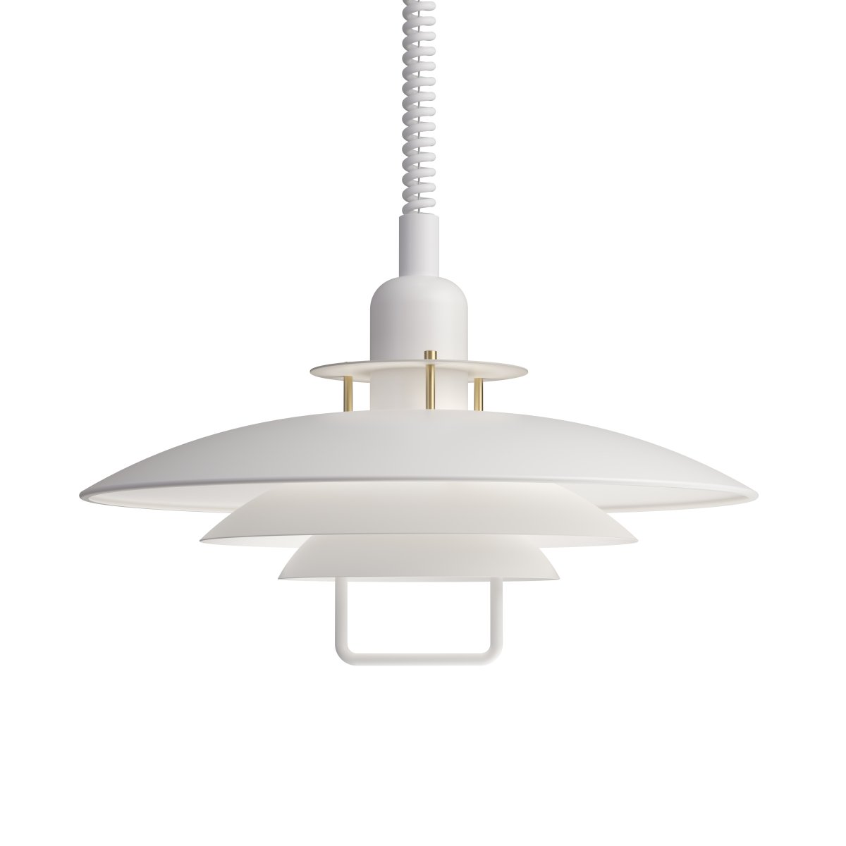 Primus II Ø43 Mat hvid/messing loftslampe Fra Belid - Primus er en populær pendel med et nutidigt design, der er blevet tilpasset trends gennem årene.