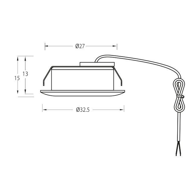 Q-32 Mini Downlight 3000K Sort Fra Designlight - Mindre downlight p&aring; 1,2 W og en diameter p&aring; 32,5 mm, lavt energiforbrug og lang levetid.
