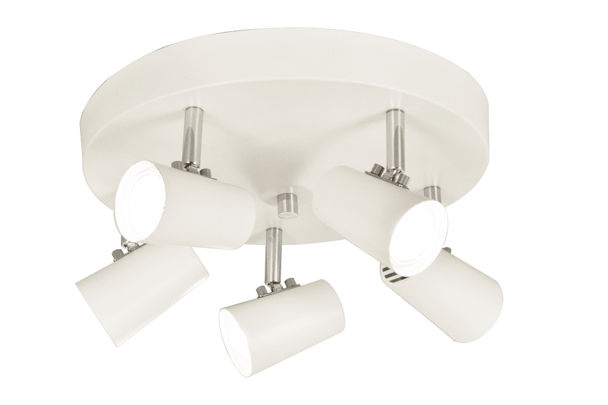 Pilot 5 Hvid spotlight Fra Aneta Lighting - Passer lige så godt i køkkenet, som i entre eller soveværelse, hvor der er behov for lyst og godt lysindfald.