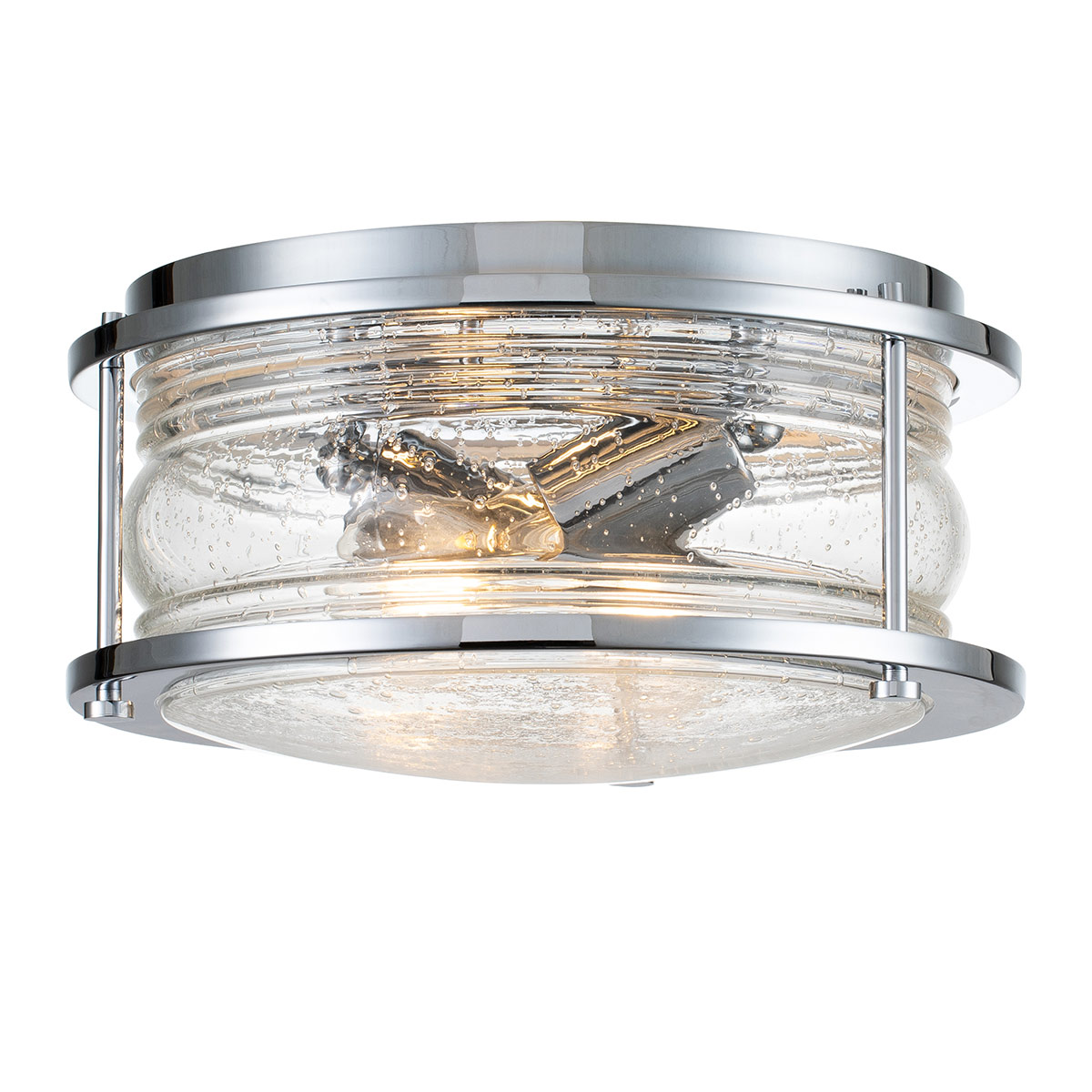 Ashland Bay Ø30 Chrom badeværelseslampe Fra Elstead Lighting - Den er lavet af stål og glas og tilbyder en luksuriøs poleret kromfinish og plads til to.