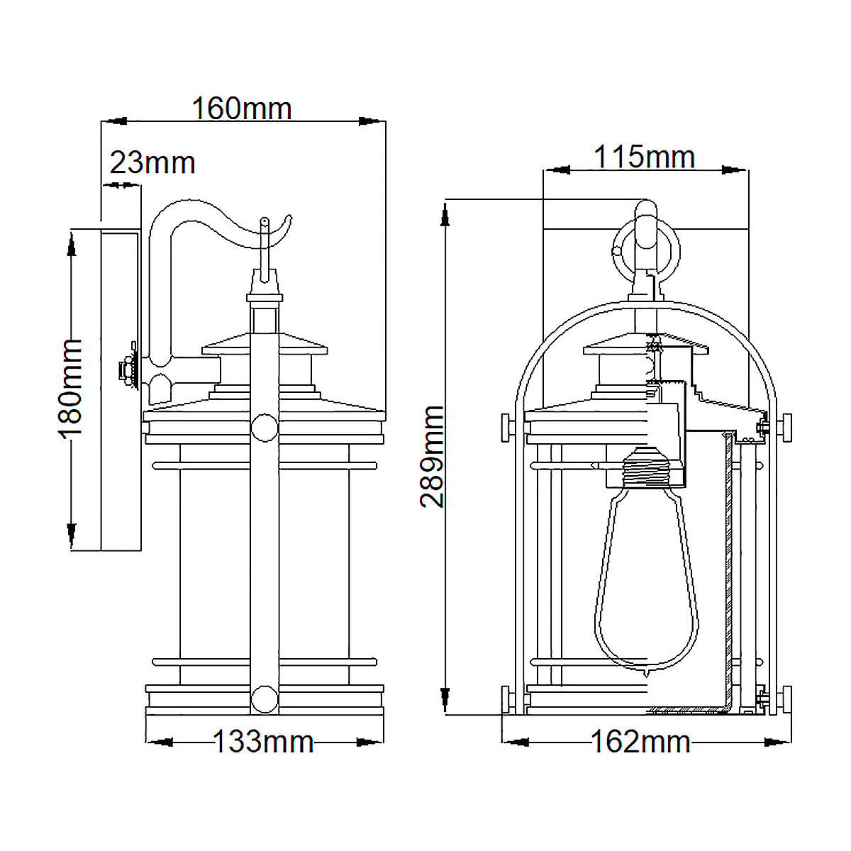 Booker 28cm Aluminium udendørslampe Fra Elstead Lighting - Booker &auml;r en stilfull och robust fasadlampa med en design inspirerad av klassiska marina lanternor.