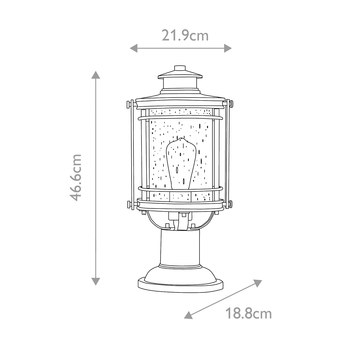 Booker 47cm Aluminium Fra Elstead Lighting - Booker &auml;r en stilfull och robust portlykta med en design inspirerad av klassiska marina lanternor.