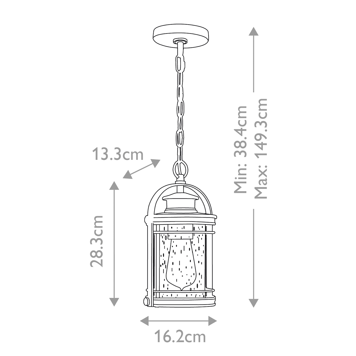 Booker 28cm Aluminium Fra Elstead Lighting - Booker &auml;r en stilfull och robust takpendel med en design inspirerad av klassiska marina lanternor.