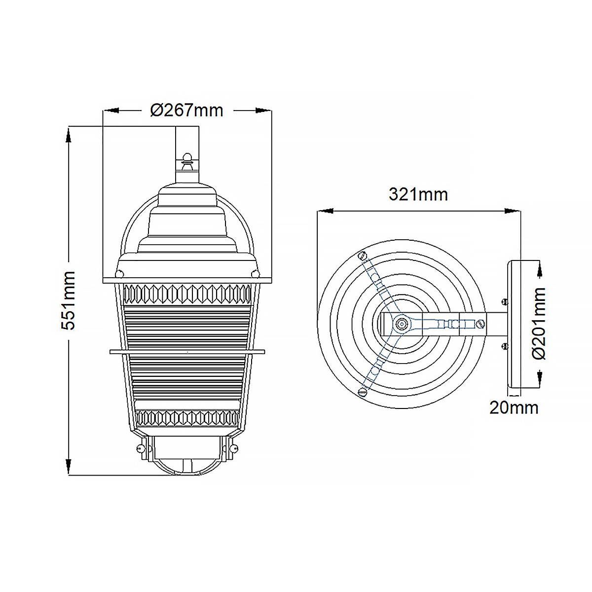 Chance Harbor 55cm Zink udendørslampe Fra Elstead Lighting - Chance Harbor &auml;r en klassisk och robust fasadlampa med en design inspirerad av maritim stil.