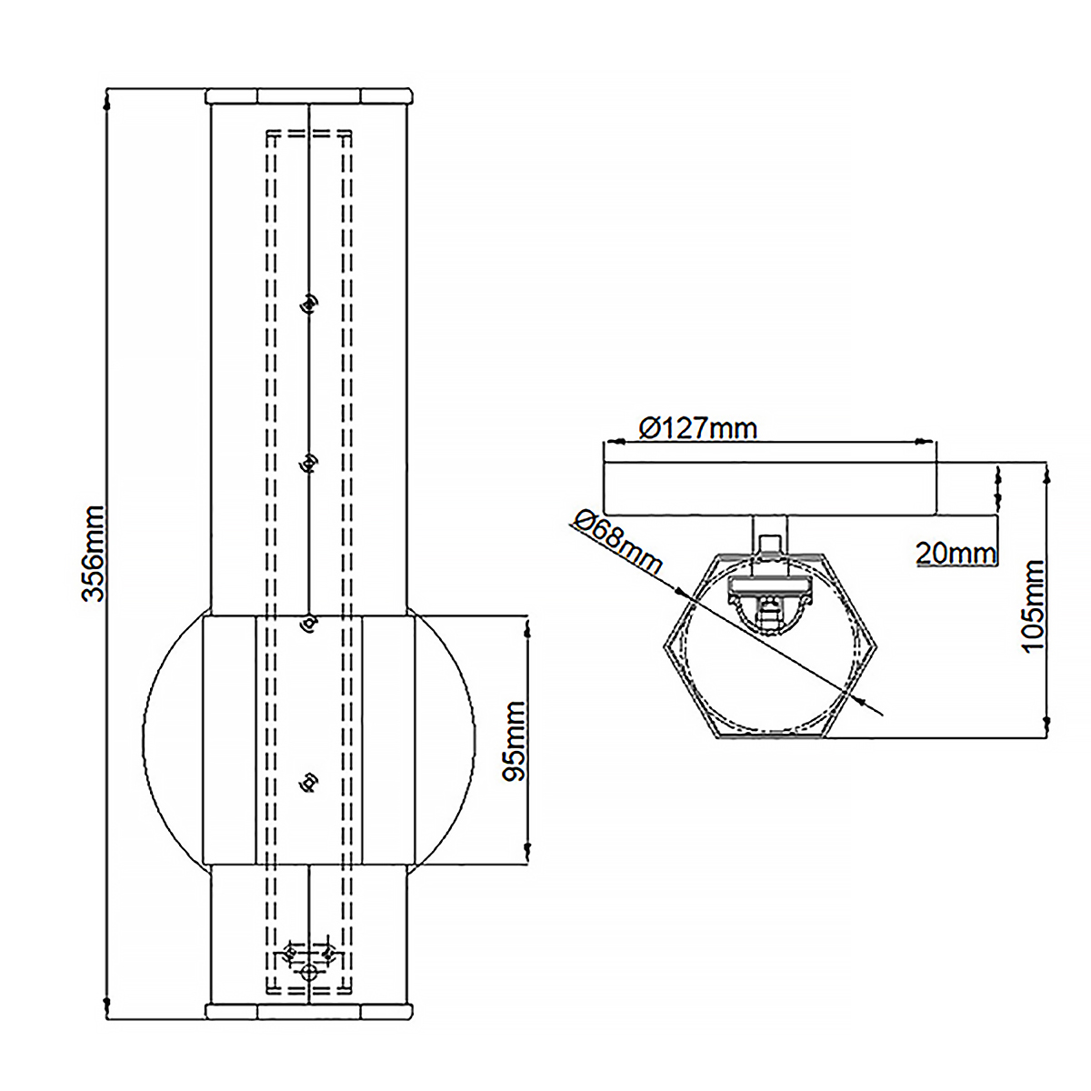 Facet 35cm Sort badeværelseslampe Fra Elstead Lighting - Facet er en moderne og stilfuld badeværelseslampe, der kombinerer funktion og æstetik.
