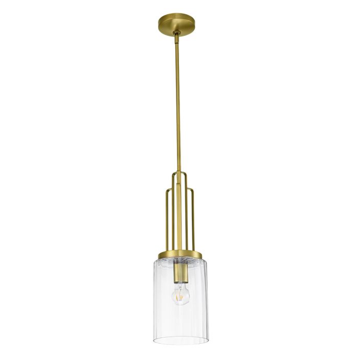 Kimrose Ø18 Børstet messing loftslampe Fra Elstead Lighting - Kimrose-kollektionen er et mesterværk, inspireret af de dekorative detaljer i Madison Belmont Building i New York City.