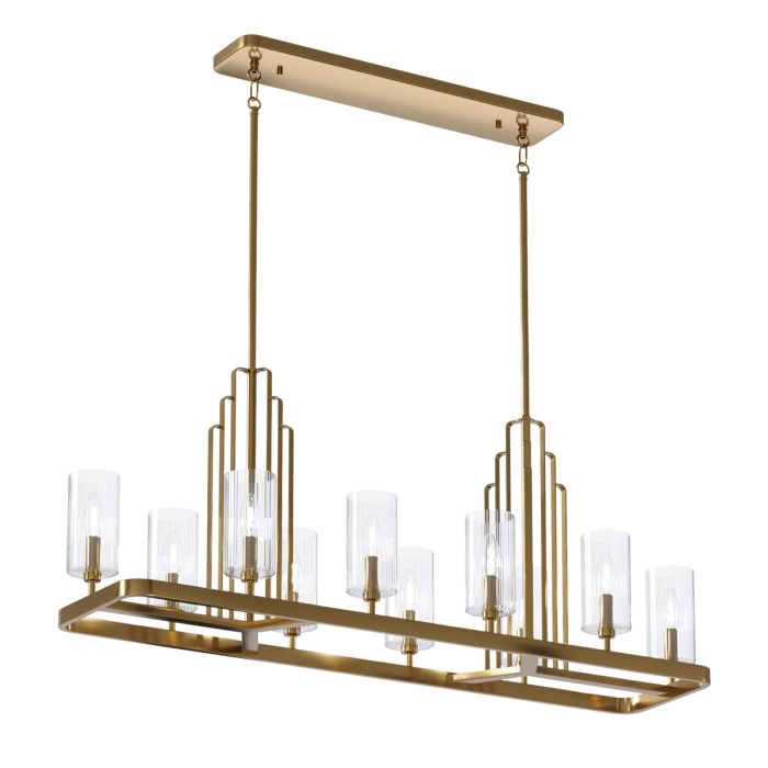 Kimrose 114cm Børstet messing loftslampe Fra Elstead Lighting - Kimrose-kollektionen er et mesterværk, inspireret af de dekorative detaljer i Madison Belmont Building i New York City.