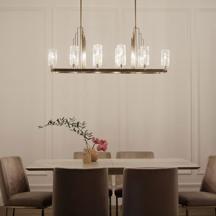 Kimrose 114cm Børstet messing loftslampe Fra Elstead Lighting - Kimrose-kollektionen er et mesterværk, inspireret af de dekorative detaljer i Madison Belmont Building i New York City.